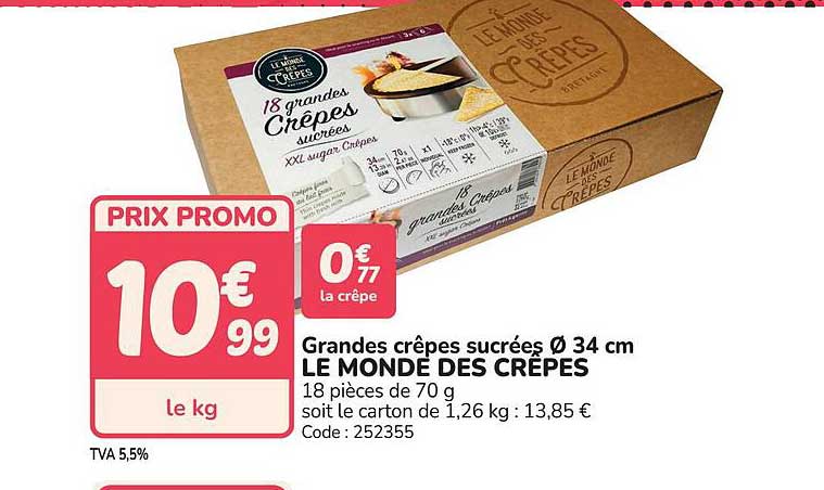 Grandes crêpes sucrées Ø 34 cm LE MONDE DES CRÊPES