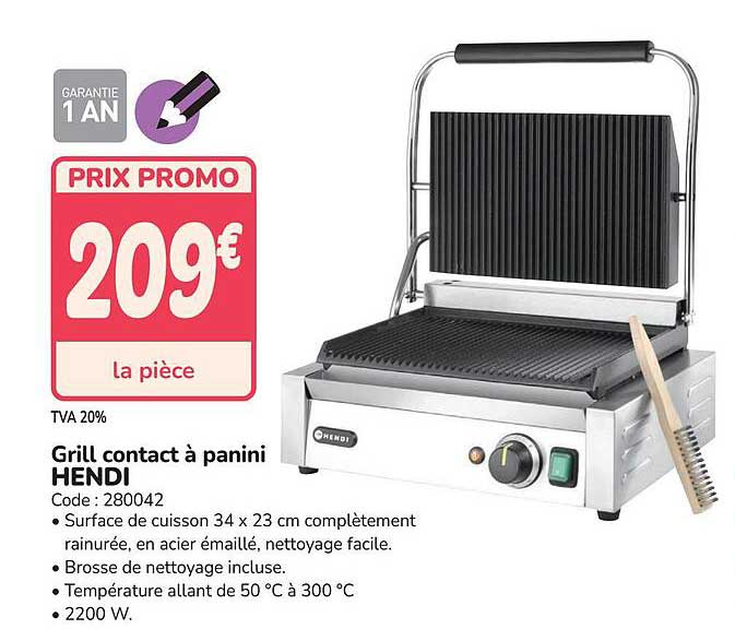 Grill contact à panini HENDI