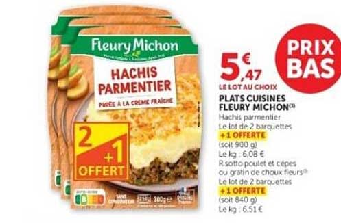 Hachis Parmentier Fleury Michon - Le lot de 2 barquettes + 1 offerte