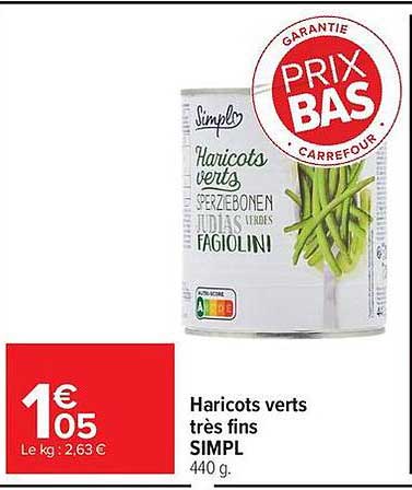 Haricots verts très fins SIMPL