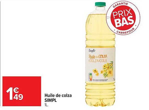 Huile de colza SIMPL 1L.
