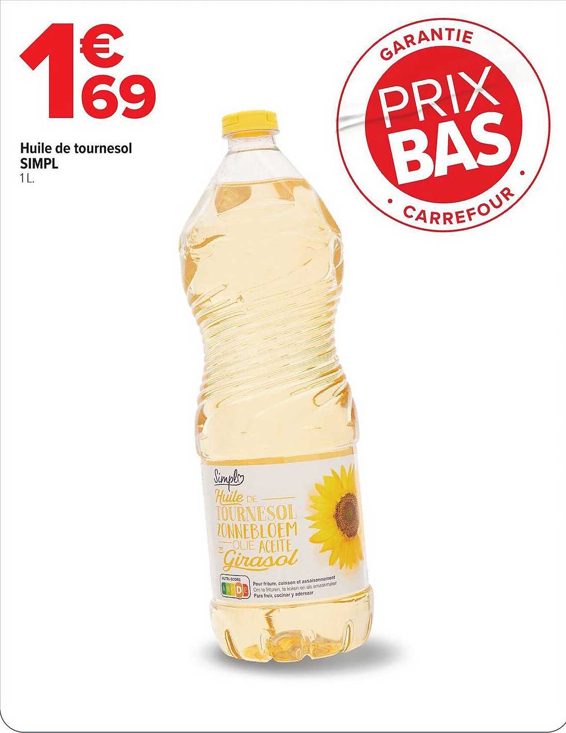 Huile de tournesol SIMPL 1 L.