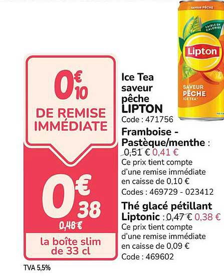 Ice Tea saveur pêche LIPTON