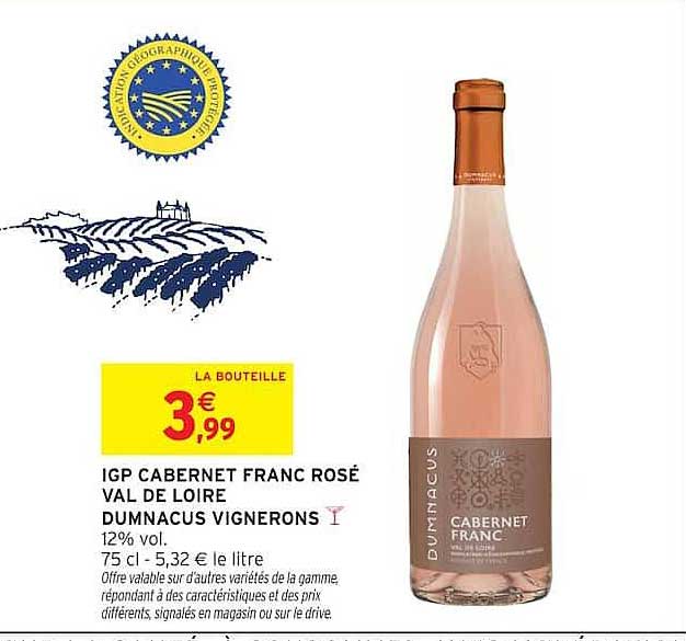 IGP CABERNET FRANC ROSÉ VAL DE LOIRE DUMNACUS VIGNERONS