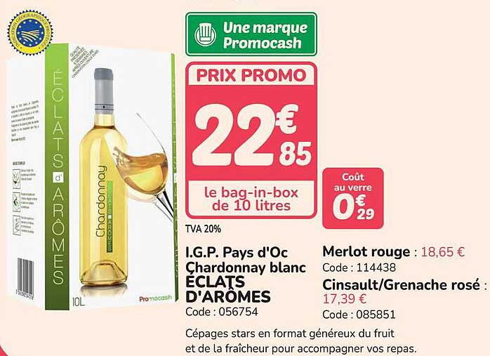 I.G.P. Pays d'Oc Chardonnay blanc ECLATS D'AROMES