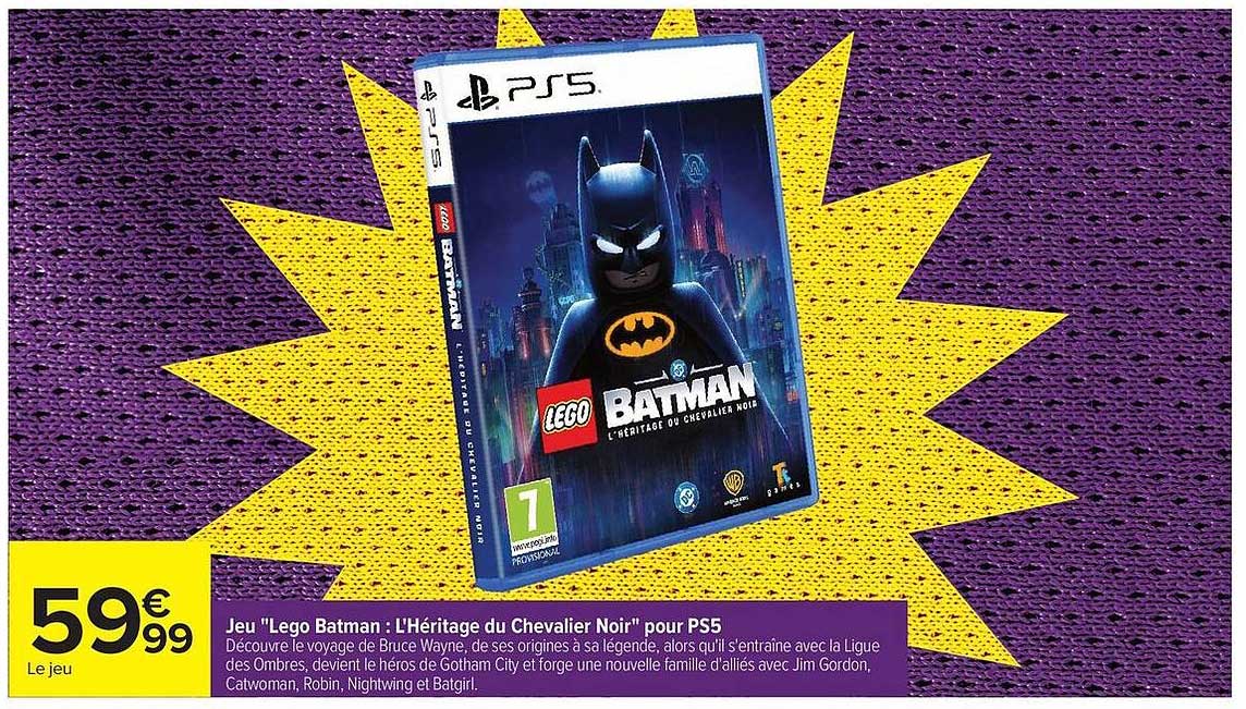 Jeu "Lego Batman : L'Héritage du Chevalier Noir" pour PS5