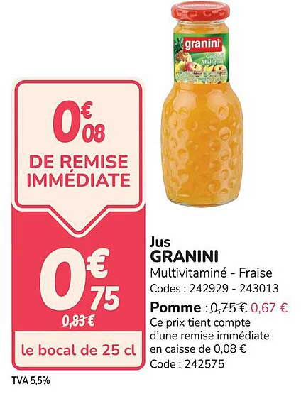 Jus GRANINI Multivitaminé - Fraise