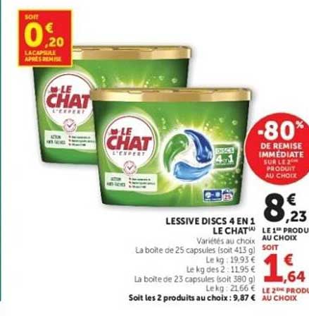 LE CHAT LESSIVE DISCS 4 EN 1