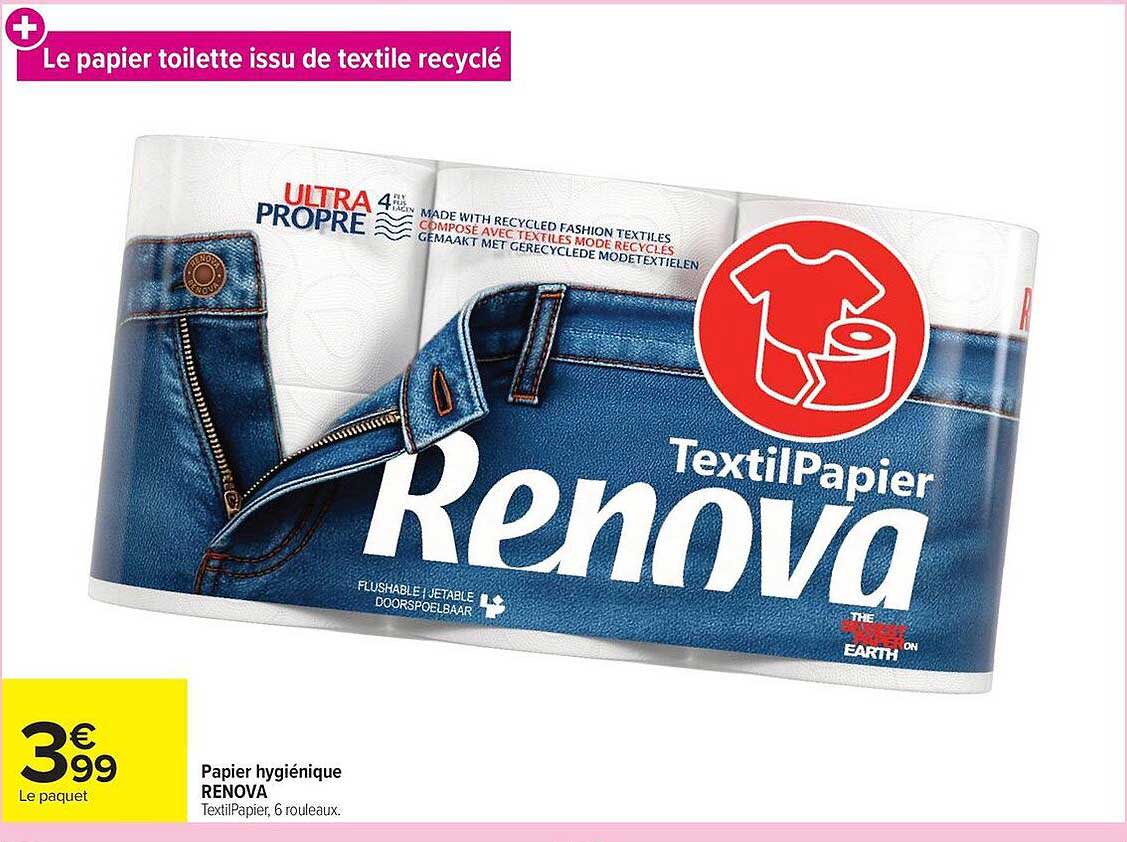 Le papier toilette issu de textile recyclé