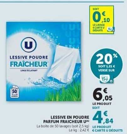 LESSIVE EN POUDRE PARFUM FRAÎCHEUR U