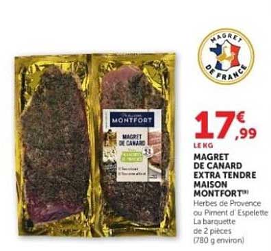 MAGRET DE CANARD EXTRA TENDRE MAISON MONTFORT
