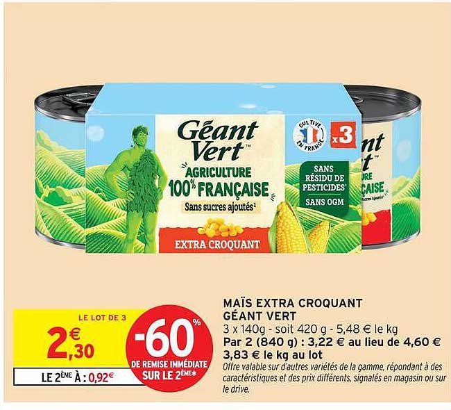 MAÏS EXTRA CROQUANT GÉANT VERT