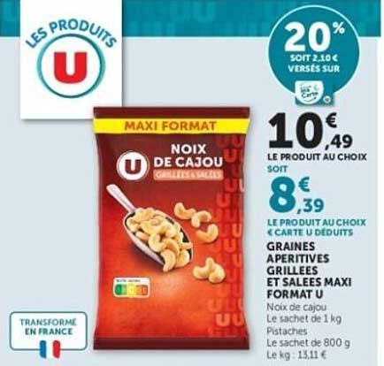 MAXI FORMAT NOIX DE CAJOU GRILLÉES ET SALÉES