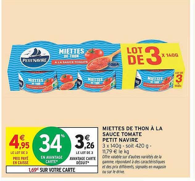 MIETTES DE THON À LA SAUCE TOMATE PETIT NAVIRE