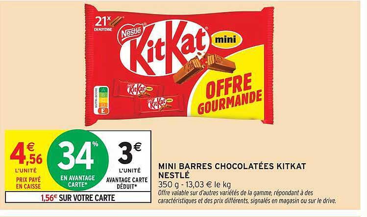 MINI BARRES CHOCOLATÉES KITKAT NESTLÉ