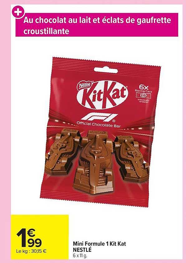 Mini Formule 1 Kit Kat NESTLÉ 6 x 11 g.