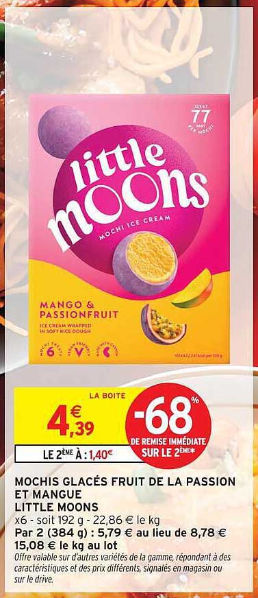 MOCHIS GLACÉS FRUIT DE LA PASSION ET MANGUE LITTLE MOONS