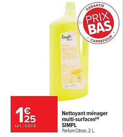 Nettoyant ménager multi-surfaces SIMPL