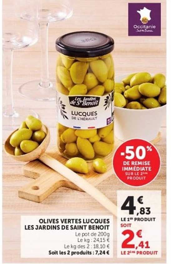 OLIVES VERTES LUQUES LES JARDINS DE SAINT BENOIT
