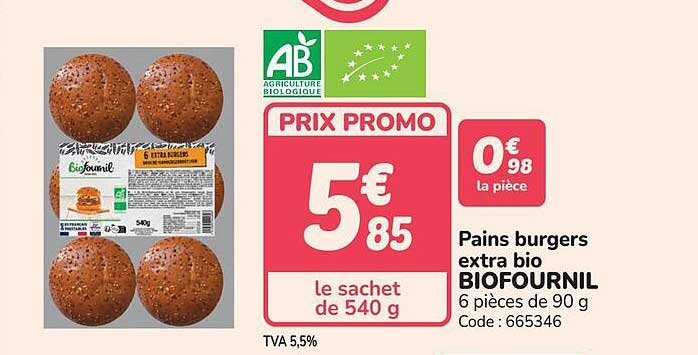 Pains burgers extra bio BIOFOURNIL