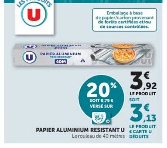 PAPIER ALUMINIUM RESISTANT U