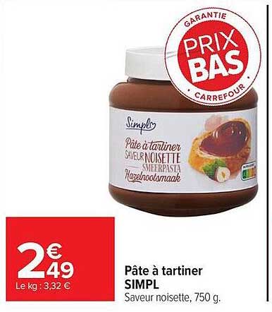 Pâte à tartiner SIMPL