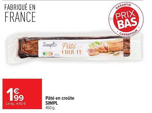 Pâté en croûte SIMPL 450 g