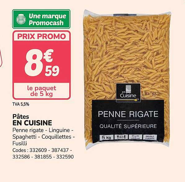 Pâtes EN CUISINE Penne rigate - Linguine - Spaghetti - Coquillettes - Fusilli