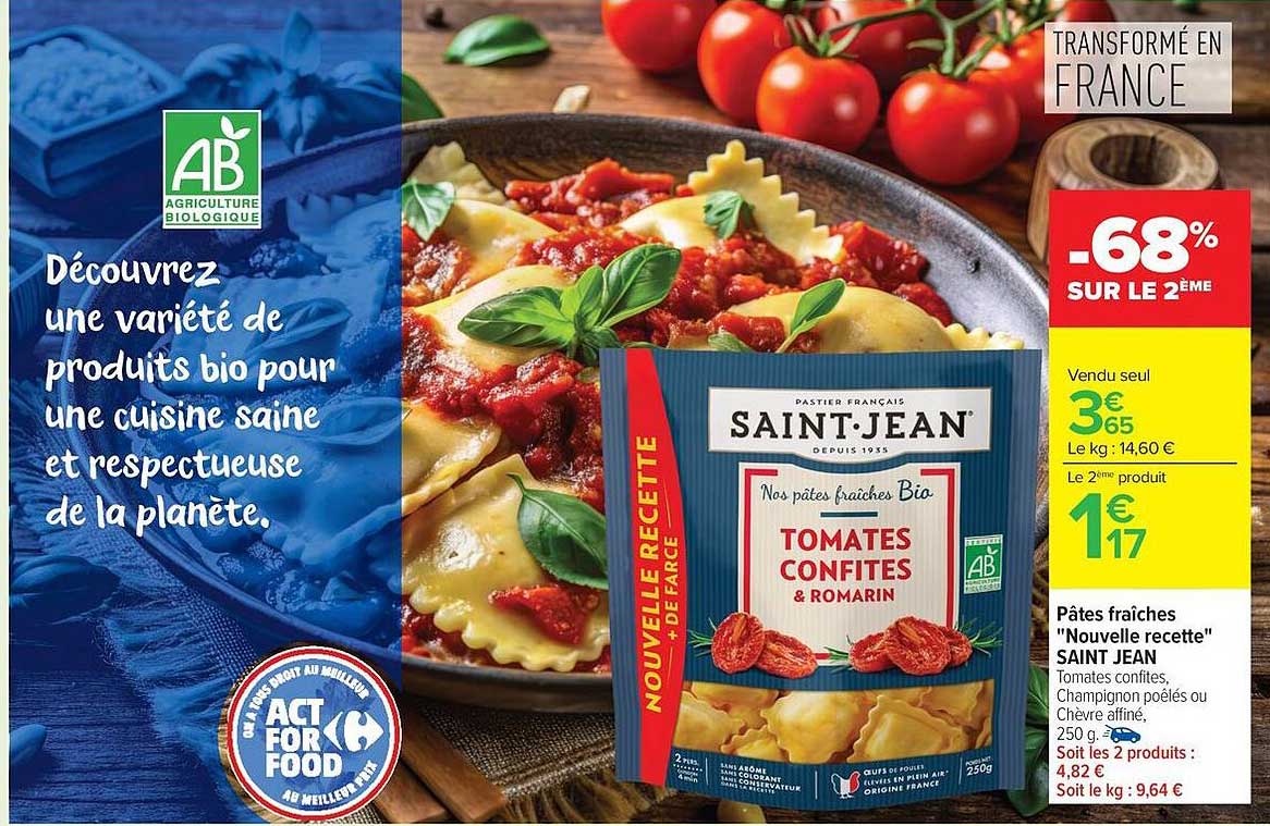 Pâtes fraîches "Nouvelle recette" SAINT JEAN