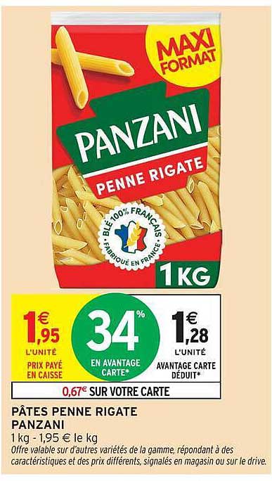 PÂTES PENNE RIGATE PANZANI