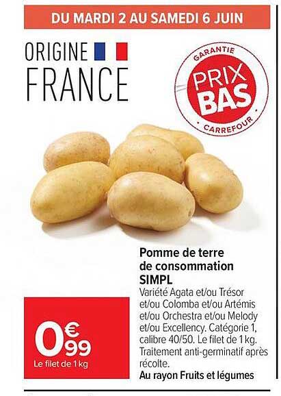 Pomme de terre de consommation SIMPL