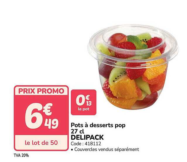 Pots à desserts pop 27 cl DELIPACK
