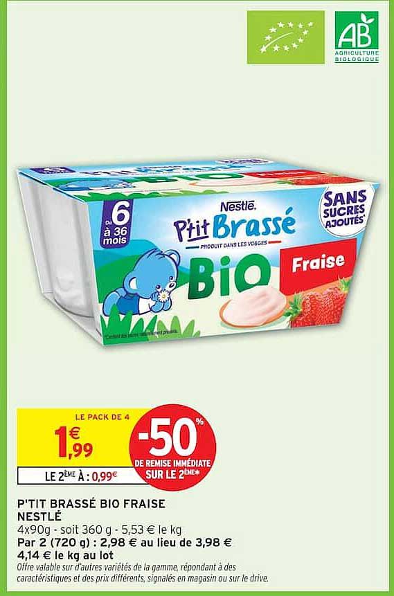 P'TIT BRASSÉ BIO FRAISE NESTLÉ
