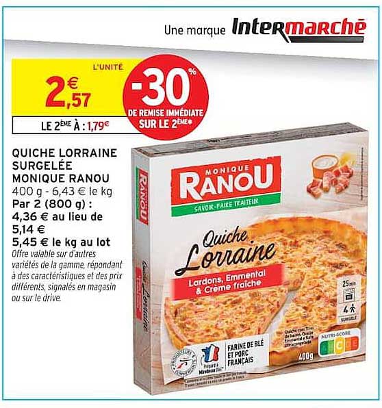 QUICHE LORRAINE SURGELÉE MONIQUE RANOU