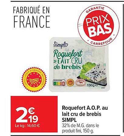 Roquefort A.O.P. au lait cru de brebis SIMPL