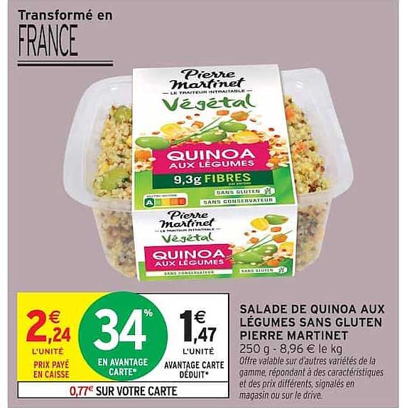 SALADE DE QUINOA AUX LÉGUMES SANS GLUTEN PIERRE MARTINET