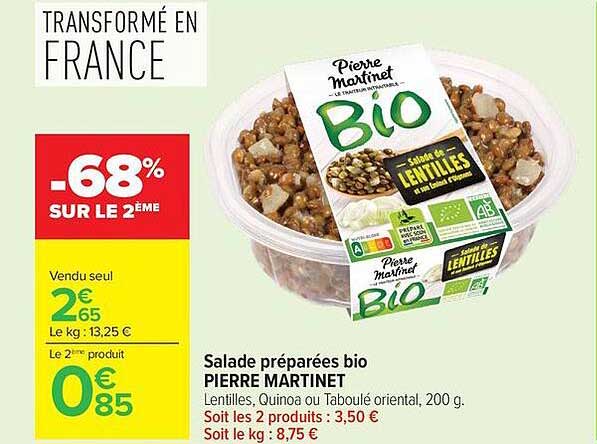 Salade préparées bio PIERRE MARTINET