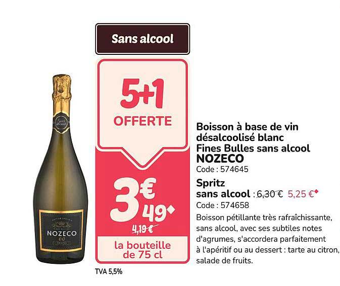 Sans alcool 5+1 OFFERTE