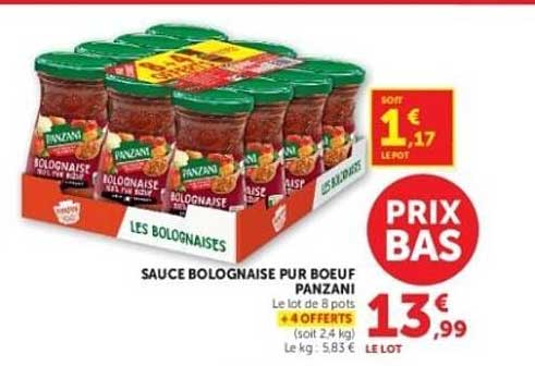 SAUCE BOLOGNAISE PUR BOEUF PANZANI
