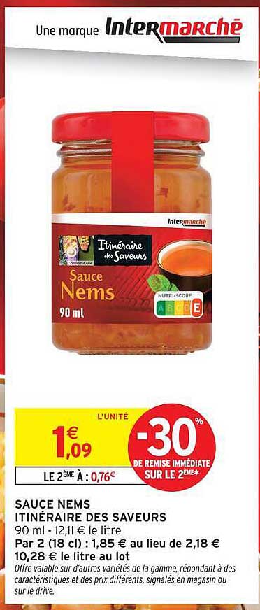 SAUCE NEMS ITINÉRAIRE DES SAVEURS 90 ml
