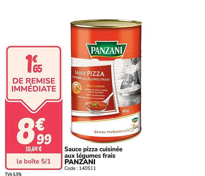 Sauce pizza cuisinée aux légumes frais PANZANI