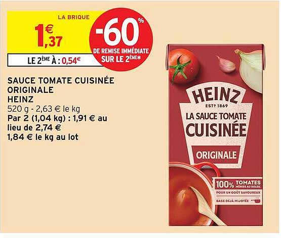 SAUCE TOMATE CUISINÉE ORIGINALE HEINZ