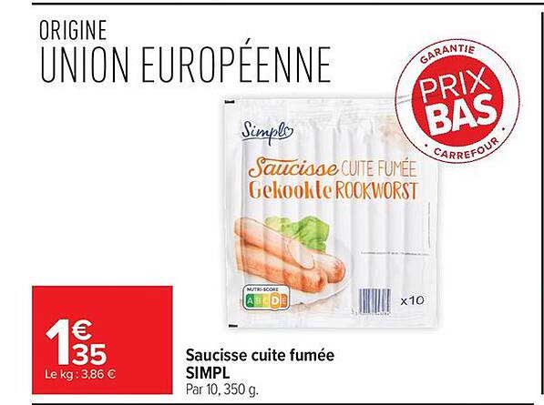 Saucisse cuite fumée SIMPL