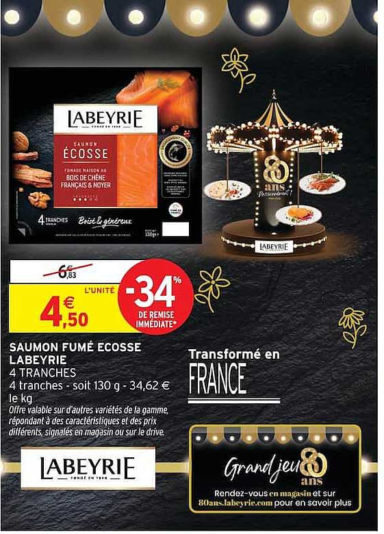 SAUMON FUMÉ ECOSSE LABEYRIE 4 TRANCHES