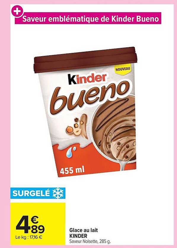 Saveur emblématique de Kinder Bueno