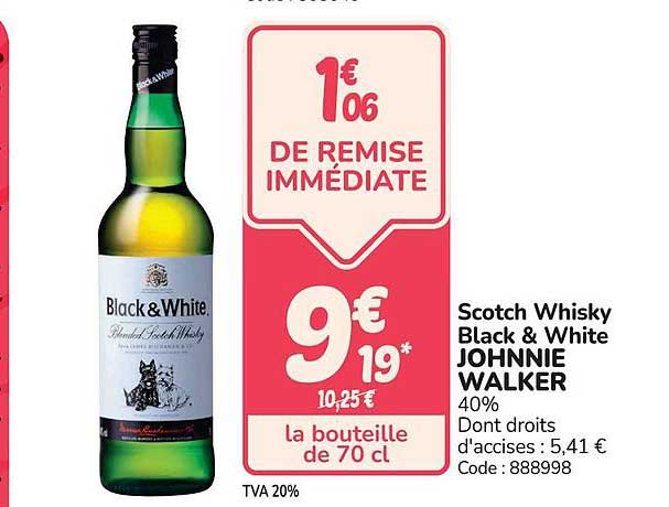 Scotch Whisky Black & White JOHNNIE WALKER