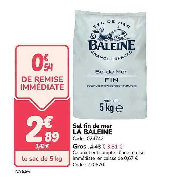 Sel fin de mer LA BALEINE