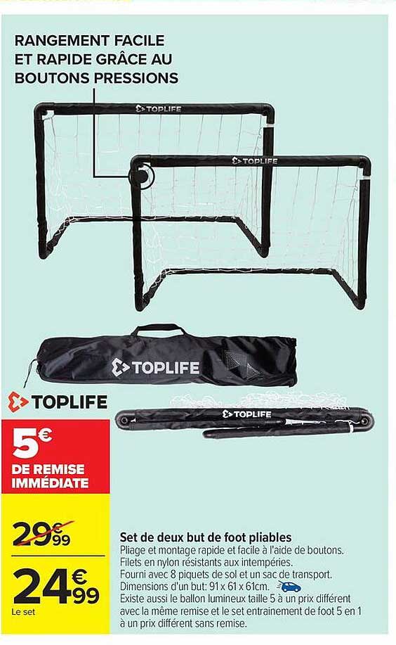Set de deux but de foot pliables
