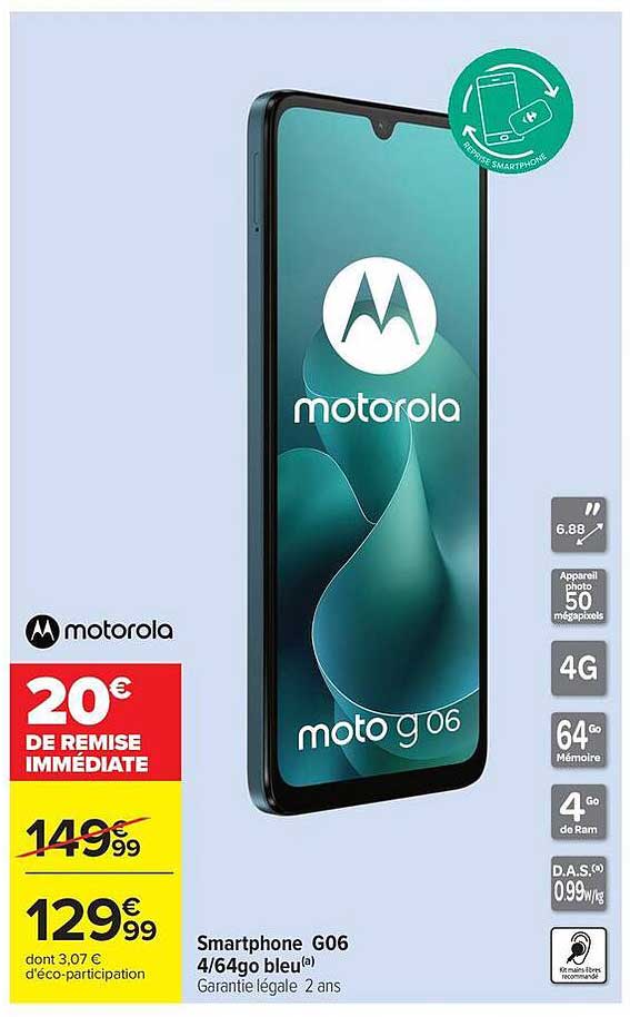 Smartphone G06 4/64go bleu(a)