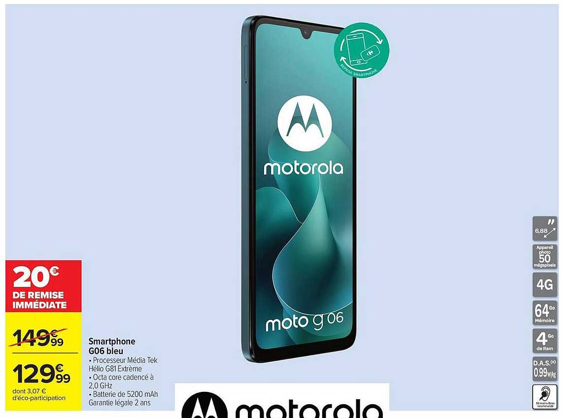 Smartphone G06 bleu
